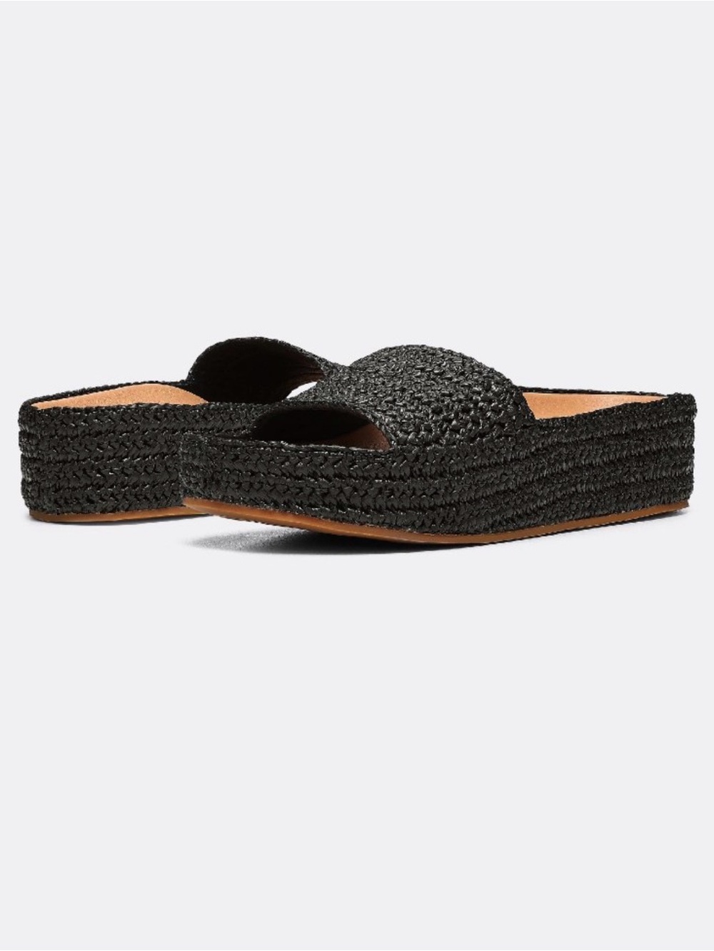 Joie Camden Raffia Sandals - Black size 7.5 like new